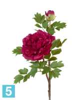 Искусственный цветок для декора Пион бордовый ветвь малая TREEZ Collection в Москве