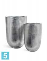 Кашпо TREEZ Effectory Metal Высокий конус-Чаша, серебряный 36-d, 55-h