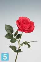 Искусственный цветок для декора Роза красная "Джой" Sensitive Botanic распустившаяся