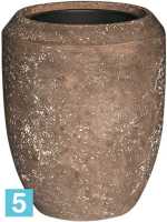 Кашпо Polystone coated plain coppa, каменное, со вставкой d-45 h-55 см