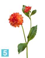 Искусственный цветок для декора Георгин оранжевый в-48 см, д-8 см 1цв 1бут TREEZ Collection