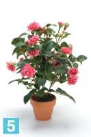 Искусственный цветок для декора розы куст h30 см темно-розовые (4 ветки без кашпо) в #REGION_NAME_DECLINE_PP#
