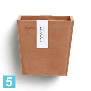 Кашпо настенное Ecopots Manhattan S, терракотовое 15-l, 15-w, 15-h