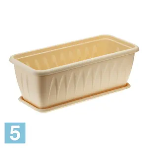 Балконный ящик IDEA АЛИЦИЯ с поддоном, белая глина 40-l, 18,5-w, 15,5-h