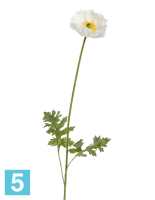 Искусственный цветок для декора Мак Ширли белый TREEZ Collection
