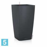 Кашпо с автополивом Lechuza Cubico Color, темно-серое 22-l, 22-w, 41-h