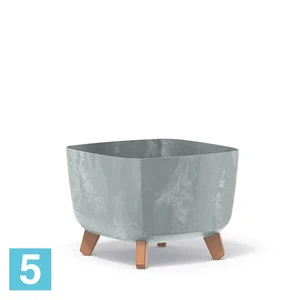 Кашпо Prosperplast GRACIA Square Beton Effect, бетон 29-l, 29-w, 22-h