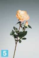 Искусственный букет из роз Элизабет Sensitive Botanic персиковый 85h (с бутоном) 3шт