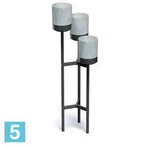 Кашпо на металлической подставке Prosperplast Bloomie Stand, бетон 42-l, 39,5-w, 125-h