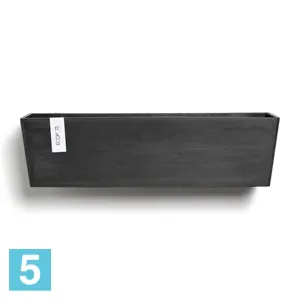Кашпо настенное Ecopots Manhattan L, антрацит 55-l, 15-w, 15-h