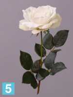 Искусственный цветок для декора Роза Джой Sensitive Botanic бело-зеленая (распустившаяся) в Москве
