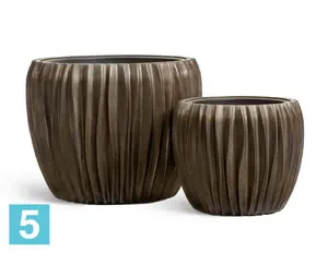 Кашпо TREEZ Effectory Metal Чаша Design Wave, чернёная бронза 54-d, 42-h