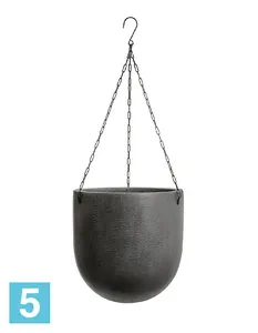 Кашпо TREEZ Effectory Beton Чаша подвесная, тёмно-серый бетон 27-d, 28-h