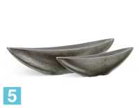 Кашпо TREEZ Effectory Metal Ваза-Лодка, стальное серебро 90-l, 18-w, 20-h