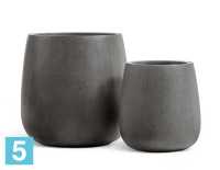 Кашпо TREEZ Effectory Beton Design-чаша, тёмно-серый бетон 49-d, 50-h