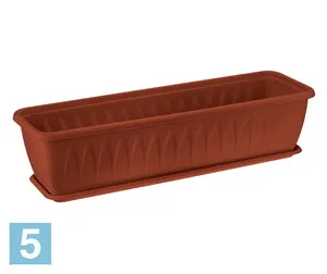 Балконный ящик IDEA АЛИЦИЯ с поддоном, терракот 60-l, 18,5-w, 15,5-h