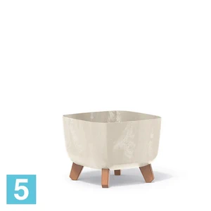 Кашпо Prosperplast GRACIA Square Beton Effect, кремовое 24-l, 24-w, 18,7-h