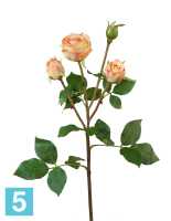 Искусственный цветок для декора Роза Пале-Рояль ветвь персиково-золотистая TREEZ Collection в Москве