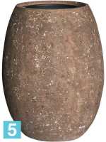 Кашпо Polystone coated plain, шар, каменное, со вставкой d-52 h-68 см