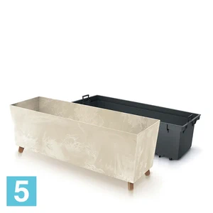 Кашпо Prosperplast URBI CASE BETON EFFECT N, кремовое 77-l, 23,5-w, 30-h