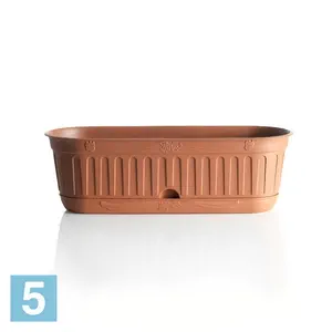 Балконный ящик BAMA Etika с поддоном, терракот 39-l, 14,5-w, 12,5-h