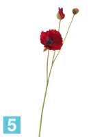Искусственный цветок для декора Мак красный ветка TREEZ Collection в #REGION_NAME_DECLINE_PP#