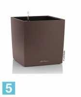 Кашпо с автополивом Lechuza Cube, кофе металлик 30-l, 30-w, 30-h