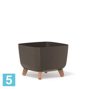 Кашпо Prosperplast GRACIA Square ECO Wood, кофе 29-l, 29-w, 22-h