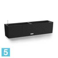 Кашпо с автополивом Lechuza Balconera Cottage, черное графит 80-l, 19-w, 19-h