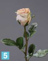 Искусственный цветок для декора Роза Эсперанса Мидл бледно-розовая с лаймом TREEZ Collection в #REGION_NAME_DECLINE_PP#