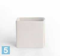 Керамическое кашпо Куб, белое 7-l, 7-w, 7-h