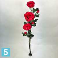 Искусственный букет из роз Элизабет красные 3 шт. 85h см