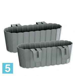 Балконный ящик Prosperplast Boardee Case с креплением, серый 21,2-l, 38,3-w, 13-h