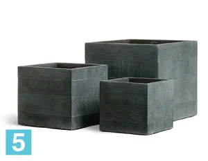 Кашпо TREEZ ERGO Graphics Куб, окись с медной патиной 40-l, 40-w, 36-h