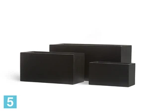 Кашпо TREEZ Effectory Black Stone Низкий прямоугольник, антрацит 60-l, 28-w, 30-h