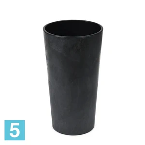 Кашпо Lamela Lilia Eco Recycled Beton, черный бетон 40-d, 75-h