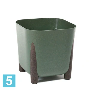 Кашпо Lamela Frida Eco Wood квадратное, зеленое 26-l, 25,6-w, 23-h