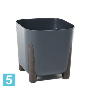 Кашпо Lamela Frida Eco Recycled квадратное, антрацит 21-l, 21-w, 20,6-h