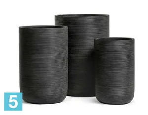 Кашпо TREEZ ERGO TreeLine Высокий цилиндр, антрацит 44-d, 63-h