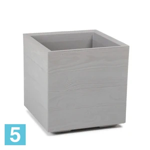 Кашпо на колесиках Lamela KARO Eco Wood, серое 40-l, 40-w, 40-h