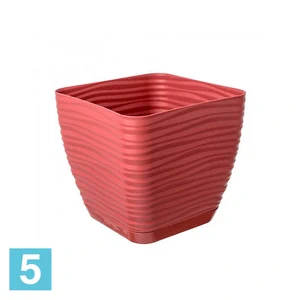Кашпо FORM-PLASTIC Sahara Petit квадратное с поддоном, красное 17-l, 17-w, 15,4-h