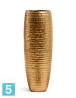 Кашпо TREEZ Effectory Metal Высокая Design-ваза, чеканное золото 35-d, 97-h