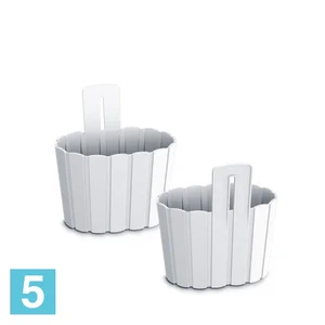 Кашпо Prosperplast Boardee Wall с креплением, белое 15-l, 19,4-w, 20,2-h