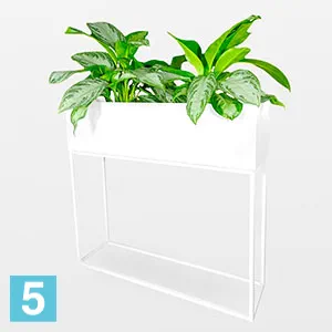 Кашпо на подставке КУБО ДЕ МАДЕРА 85-l, 22-w, 80-h, белое
