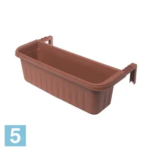 Балконный ящик с крючками BAMA Rondine, терракот 50-l, 20-w, 18,5-h