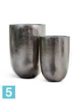 Кашпо TREEZ Effectory Metal Высокий конус-Чаша, стальное серебро 36-d, 55-h