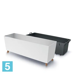 Кашпо Prosperplast URBI CASE N, белое 77-l, 23,5-w, 30-h
