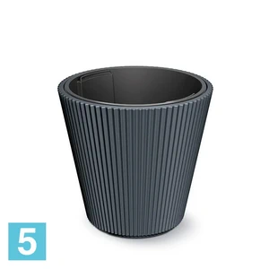 Кашпо Prosperplast MILLY конус, антрацит 39-d, 37-h