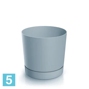 Кашпо Prosperplast TUBO P с поддоном, светло-серое 39-d, 37,5-h