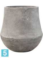 Кашпо Polystone coated plain darcy, сырое серое d-33 h-33 см